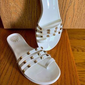 Vince Camuto White Studded Jelly Sandals. Womens Size 7